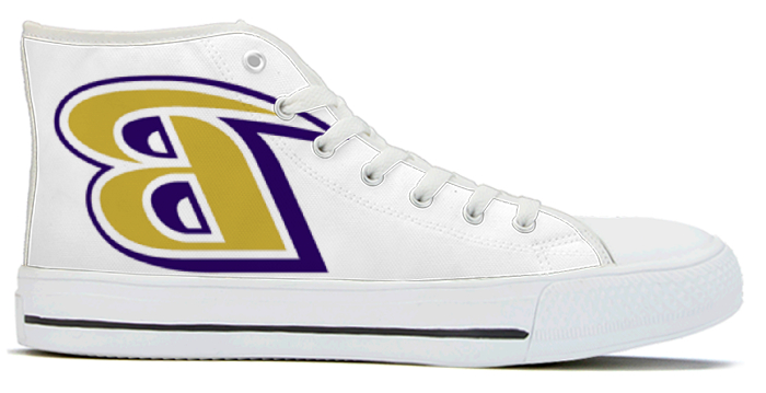 Men's Baltimore Ravens High Top Canvas Sneakers 007 Men's Baltimore Ravens High Top Canvas Sneakers 007